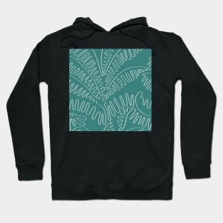 Sage Green Palm Leaves / Line Art Hoodie